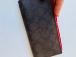 Coach Classic Coated C Leather Checkbook Cover