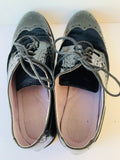 Johnston &Murphy Black Lace Up Patent And Suede Loafers Size 6.5