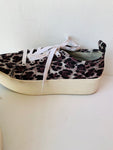 Aqua Leopard Print Platform Sneakers Size 9.5
