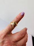 14k and Pearl Dolphin Ring Size 6.25