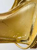 Lord & Taylor Gold Metallic Rhinestone Heels Size 6.5