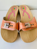 Dr Scholls Peach Rhinestone Breast Cancer Awareness Sandal/Clog Size 7
