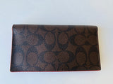 Coach Classic Coated C Leather Checkbook Cover