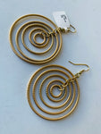 Gold Tone Hoop Dangle Earrings