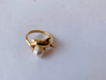 14k and Pearl Dolphin Ring Size 6.25