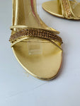 Lord & Taylor Gold Metallic Rhinestone Heels Size 6.5