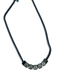 Pewter Tone Rhinestone Necklace