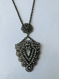 Antique Inspired Pendent Rhinestone Necklace
