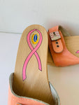 Dr Scholls Peach Rhinestone Breast Cancer Awareness Sandal/Clog Size 7