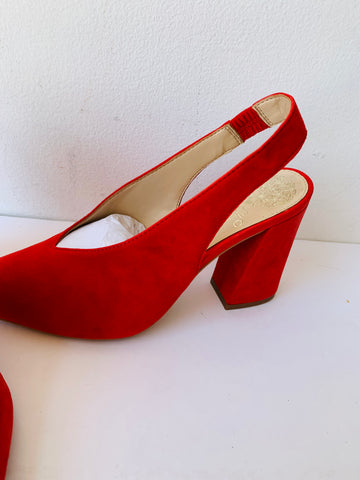 Vince Camuto Tashinta Tomatoe Tango True Suede Slingbacks size 6.5