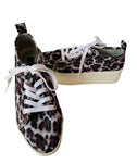 Aqua Leopard Print Platform Sneakers Size 9.5