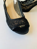 Nine West Black Peep Toe Lace Slingback Pump Size 8.5