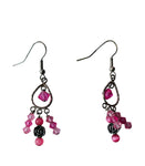 Pink Beaded Dangle Earrings