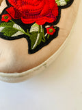 Dirty Laundry Peach Rose Embroidered Sneaker Slip on Size 9.5