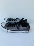 Converse Leather Metallic Grey All Stars Sneakers Size 6.5