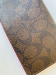 Coach Classic Coated C Leather Checkbook Cover