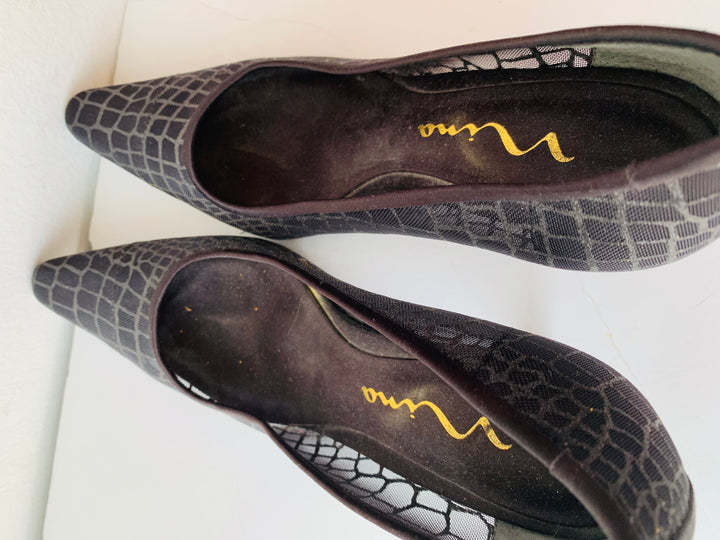 Nina Black Mesh Pumps Size 7.5