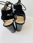 Sam Edelman Black Suede Strappy Tie Up Sandal Size 8