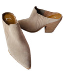 Marc Fisher Tan Suede Cowboy Heeled Mules Size 10