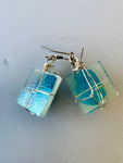 Handmade Blue Stone and Glass Earrings