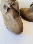 Cynthia Vincent Brown Suede Wedge Slide/Mules Size 38.5