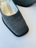 Joan & David Grey Textured Fabric Heels Size 6.5