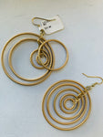 Gold Tone Hoop Dangle Earrings