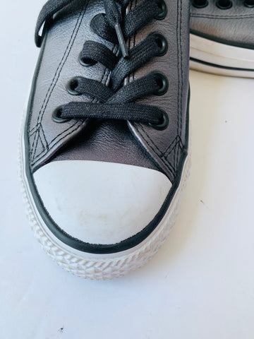 Converse leather grey online
