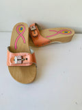 Dr Scholls Peach Rhinestone Breast Cancer Awareness Sandal/Clog Size 7