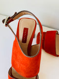 Top Shop Burnt Orange Tiesha Suede Sandal Size 37