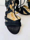 Sam Edelman Black Suede Strappy Tie Up Sandal Size 8