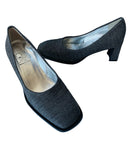 Joan & David Grey Textured Fabric Heels Size 6.5