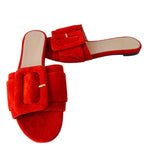 J. Crew Orange Suede Sandal Slides Size 6.5