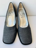 Joan & David Grey Textured Fabric Heels Size 6.5