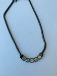 Pewter Tone Rhinestone Necklace