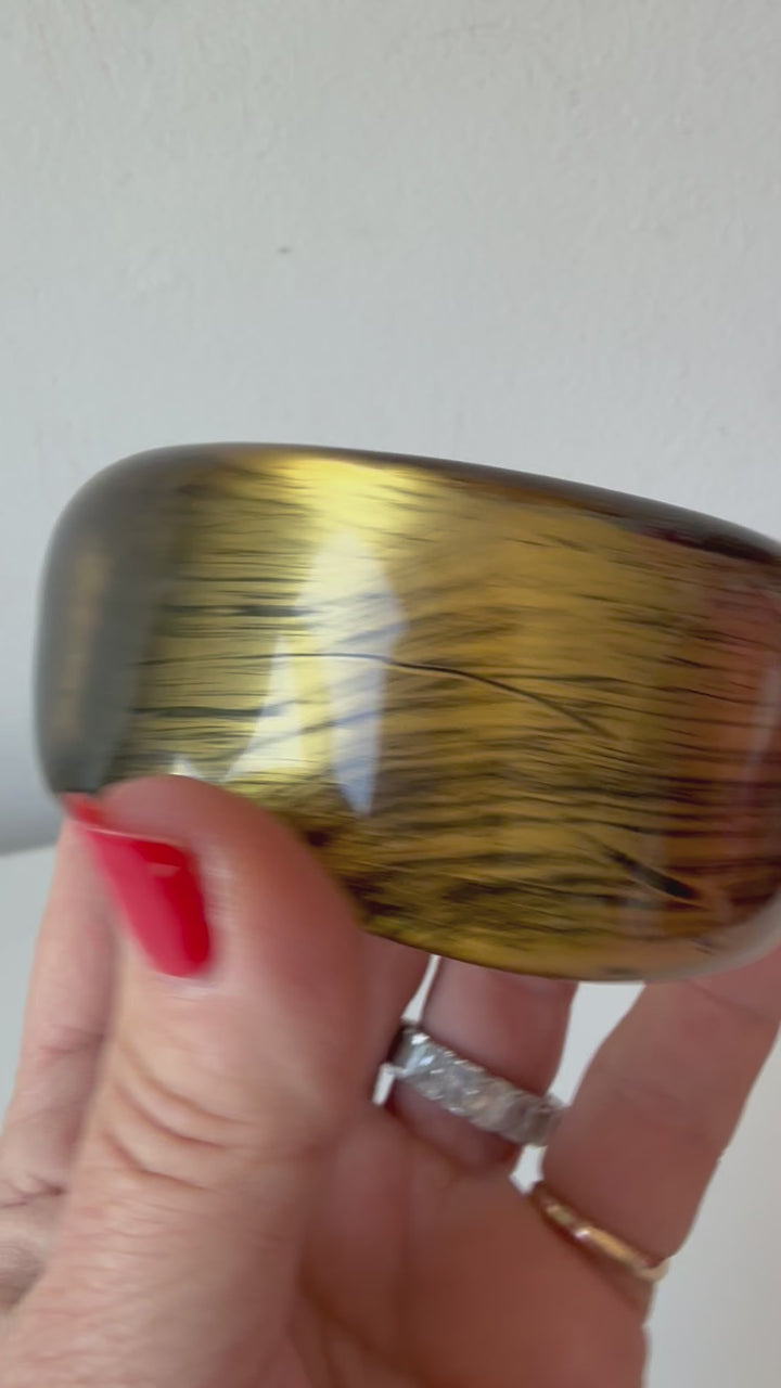 Vintage Gold & Black Mettalic Chunky Lucite Bangle