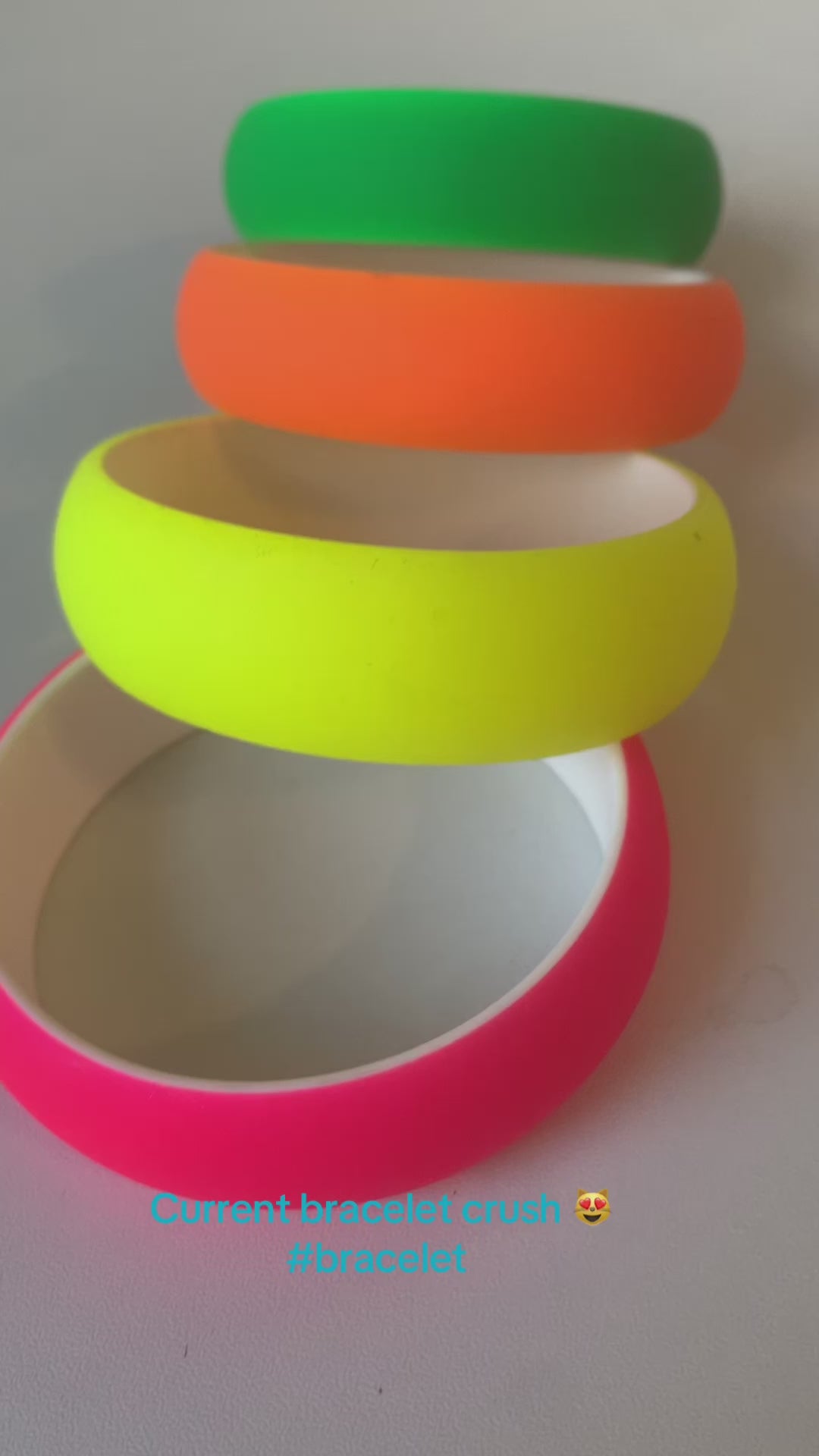 Neon Chunky Bangle Bracelet Set of Four
