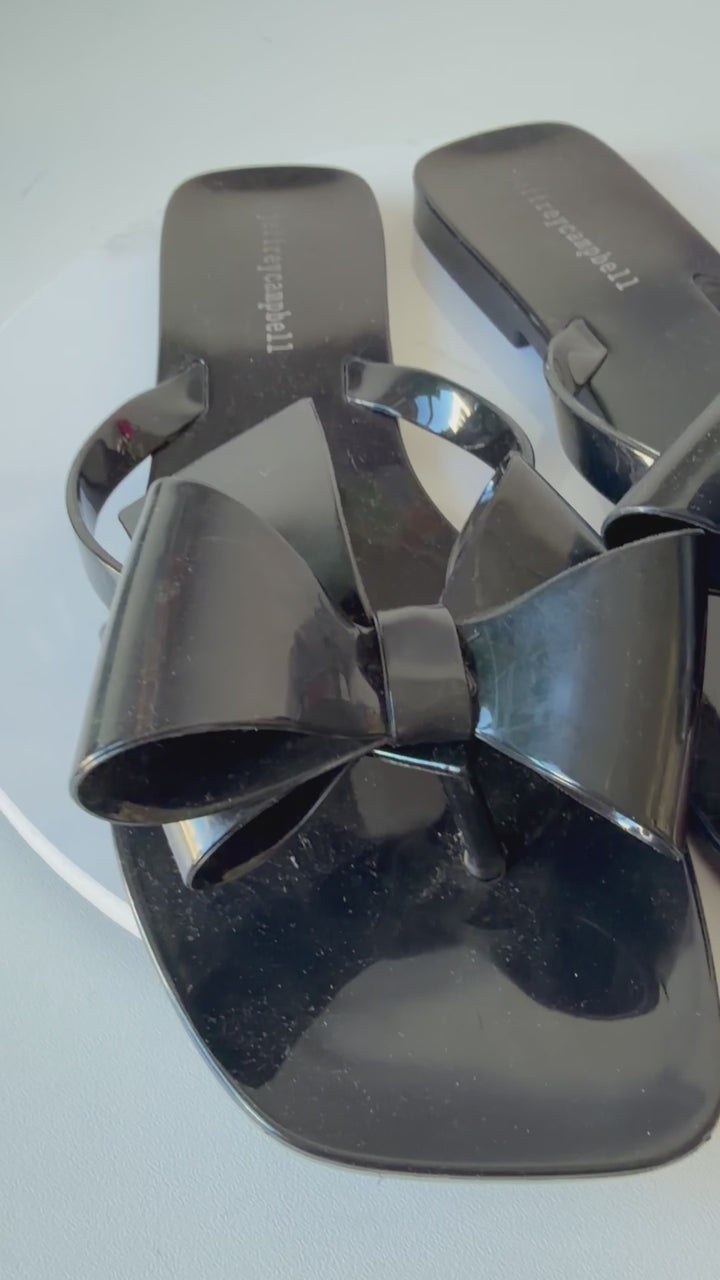 Jeffrey Campbell Black Jelly Flip Flops Size 9