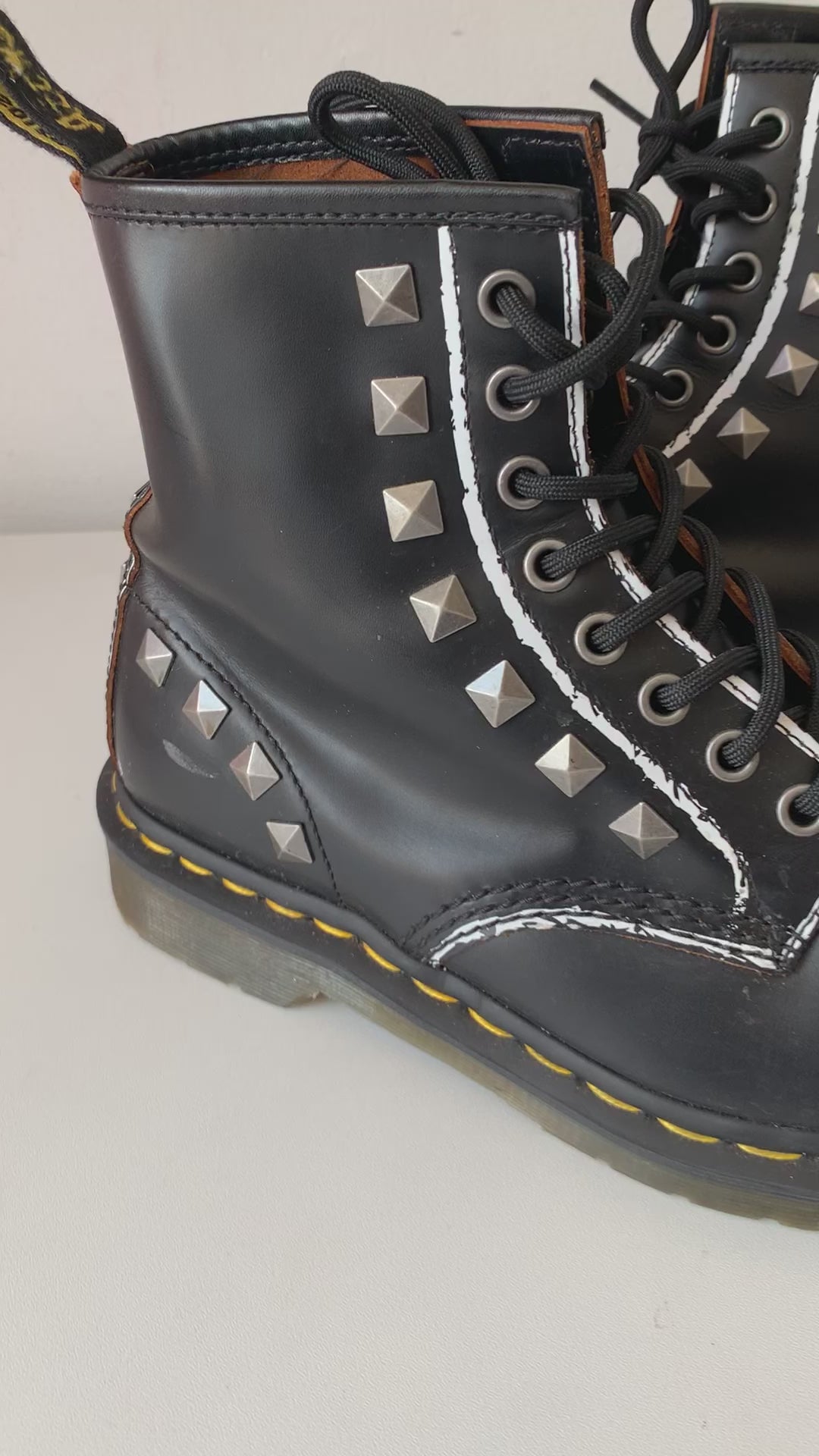 Doc Martens Black Dtudded 1460 Lace Up Boots Size 7 Women’s