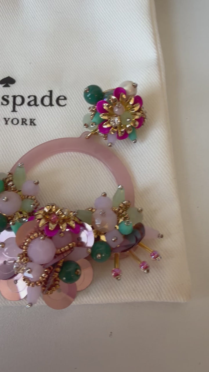 Kate Spade New York Vibrant Life Hoop Earrings Rare