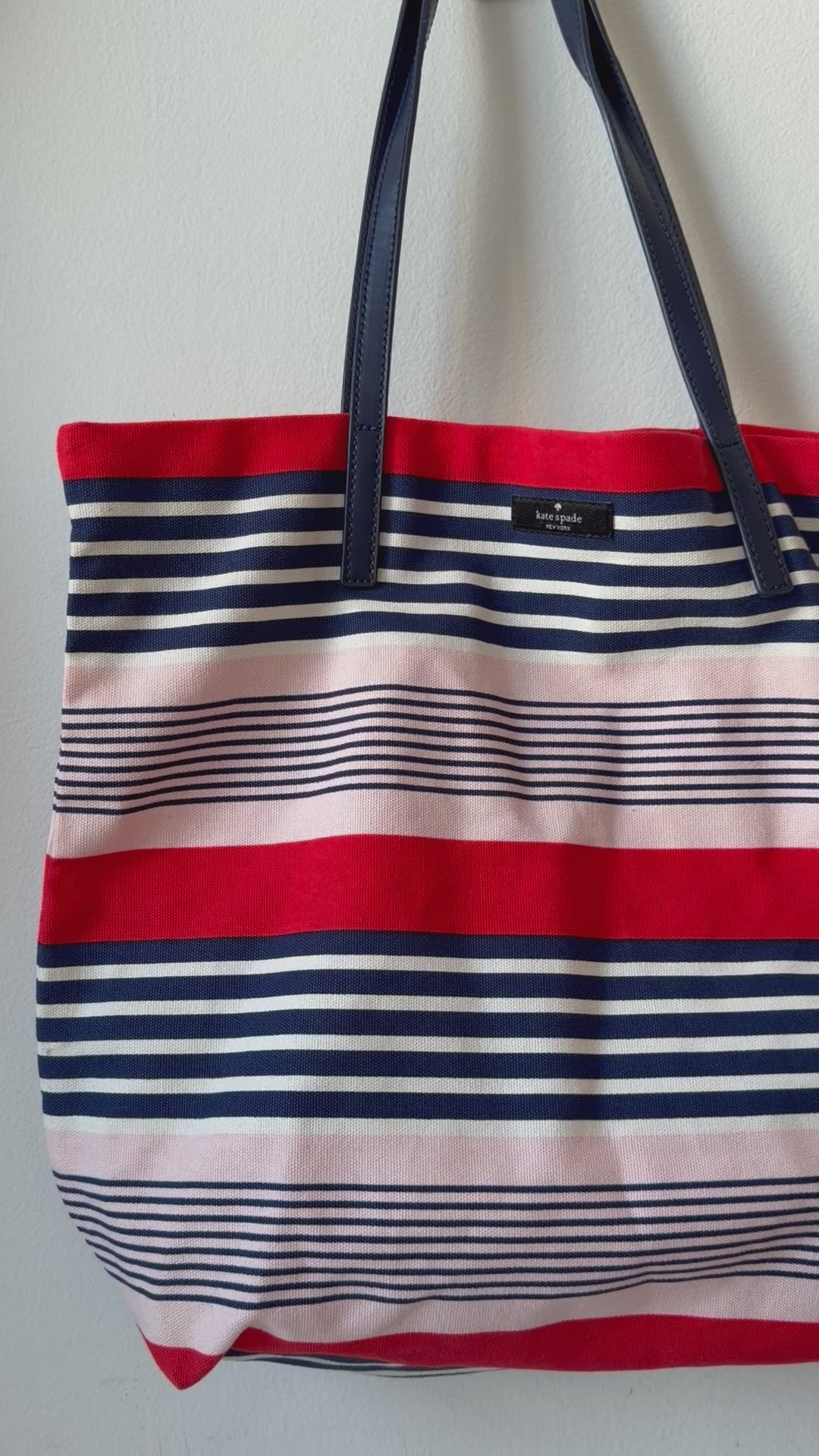 Kate Spade Striped Canvas Tote Bon Shopper