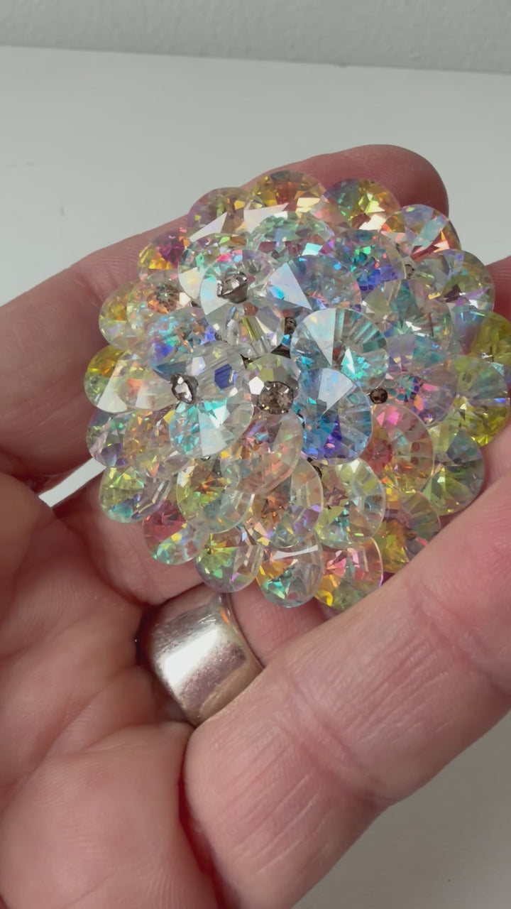 Vintage Handmade Swarovski Crystal Brooch