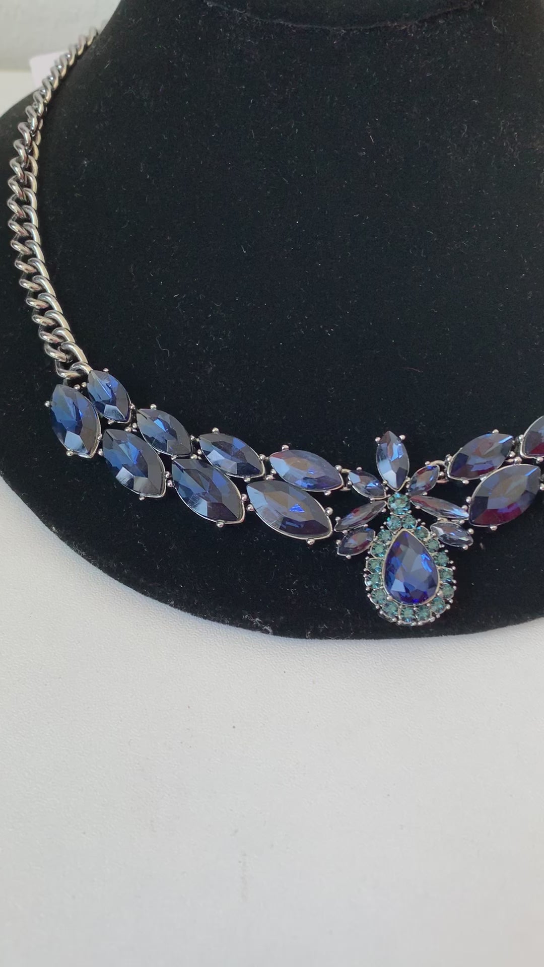 Kate Spade Blue/Silvertone Statement Necklace