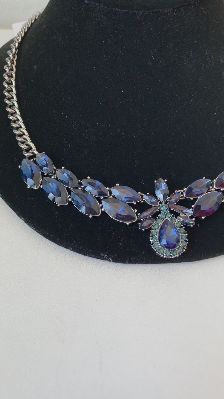 Kate Spade Blue/Silvertone Statement Necklace