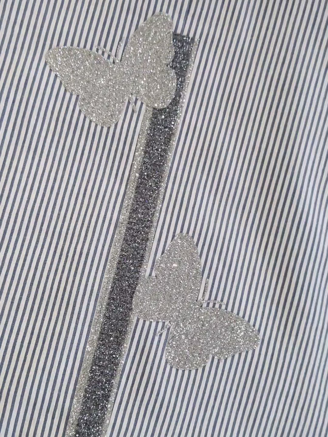 Hip Chik Glitter Butterfly Striped Blazer