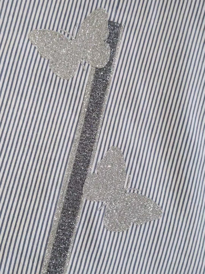 Hip Chik Glitter Butterfly Striped Blazer