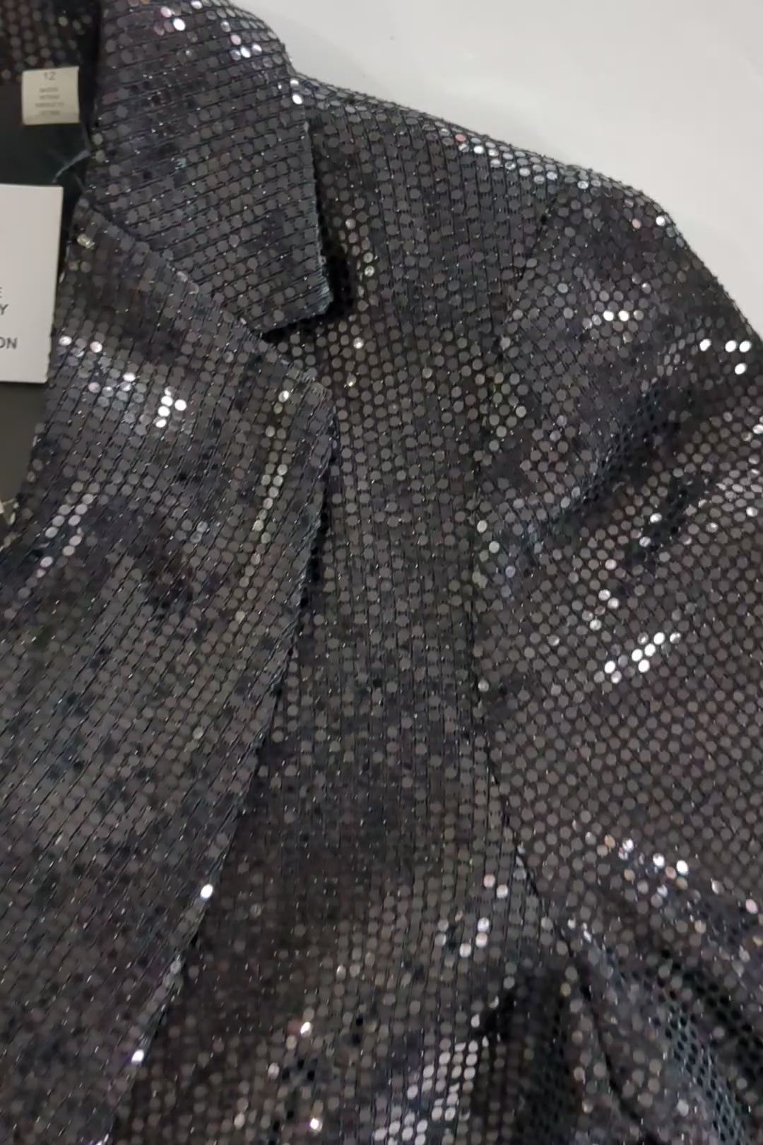 T Tahari Black Sequin Blazer Size 12 NWT