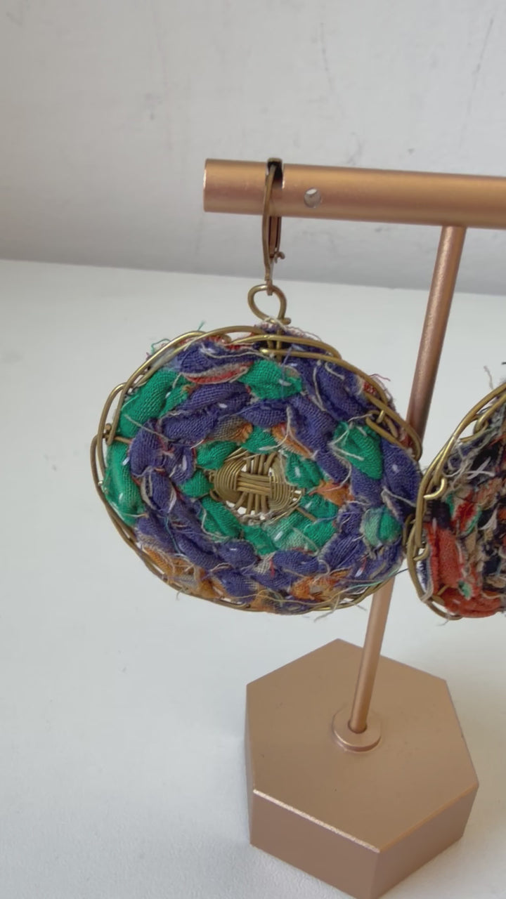 Funky Handmade Yarn Pierced Earrings