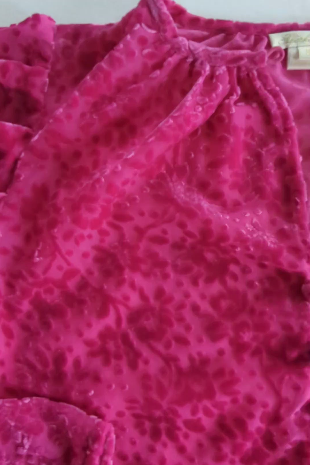 Shoshanna Hot Pink Flocked Top Size Small