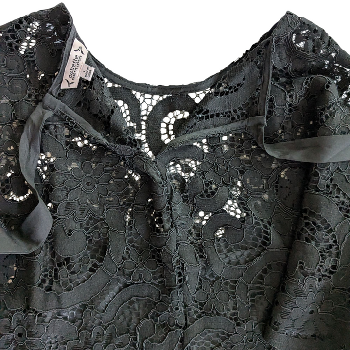 Nanette Lepore Black Lace Top Size Large